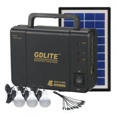 Sistem de Iluminat cu panou solar si 3 becuri LED, GDLITE GD-8006A