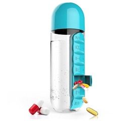 Sticla de apa cu organizator pentru medicamente si vitamine, Pull and Vitamin