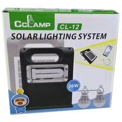 Kit solar camping CCLamp CL-12 cu functie Power Bank 30 W si 2 becuri incluse