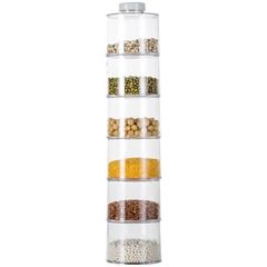 Carusel condimente cu 6 recipiente transparente,Spice Tower