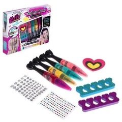 Set creativ unghii pentru fetite,Nail Art Pen cu 4 culori si accesorii incluse